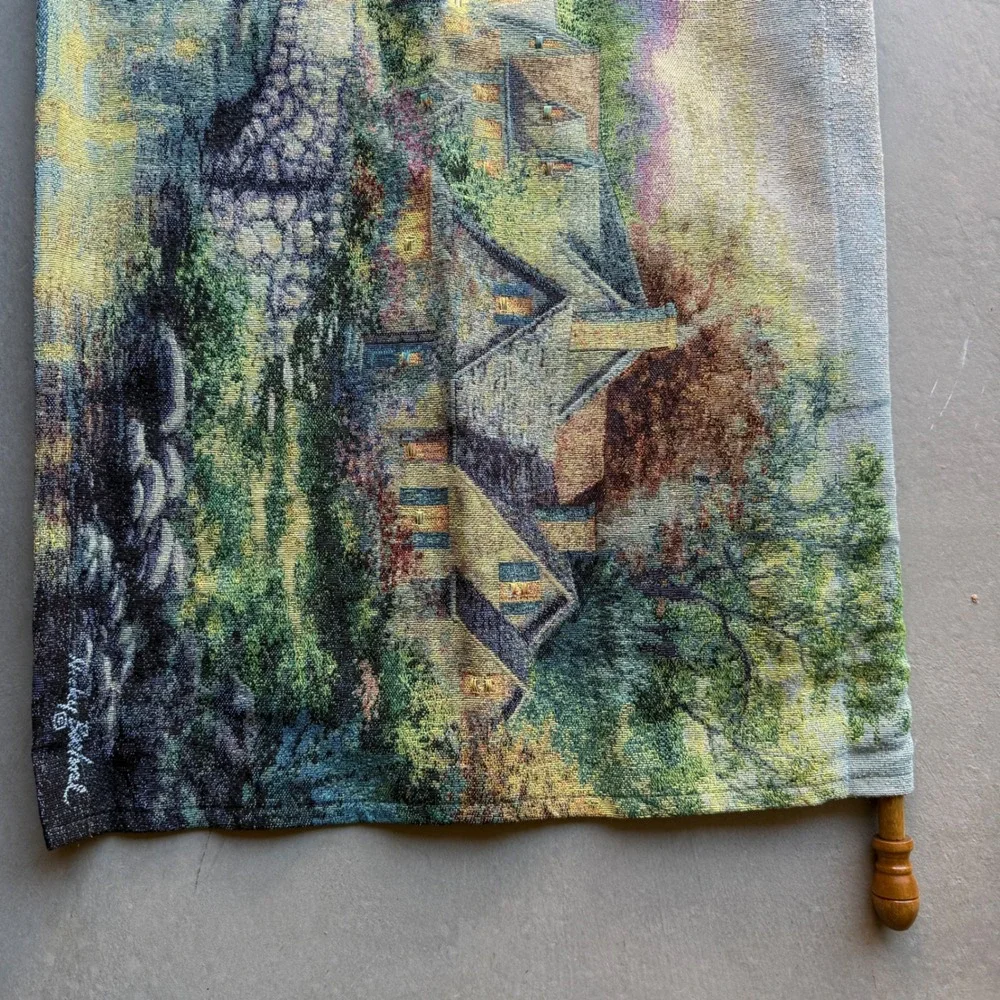 Nicky Boehm Stonehedge Bridge Wall Hanging Tapestry Woven Art with‎ Wooden Rods